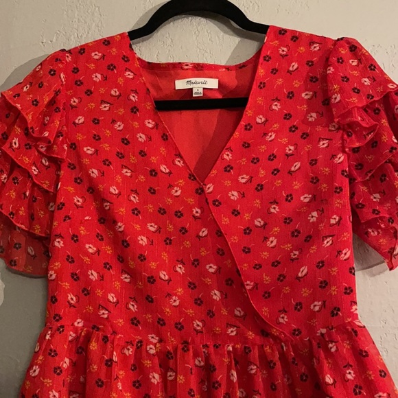 Madewell Tiered-Sleeve Peplum Top size 6 - Picture 5 of 11